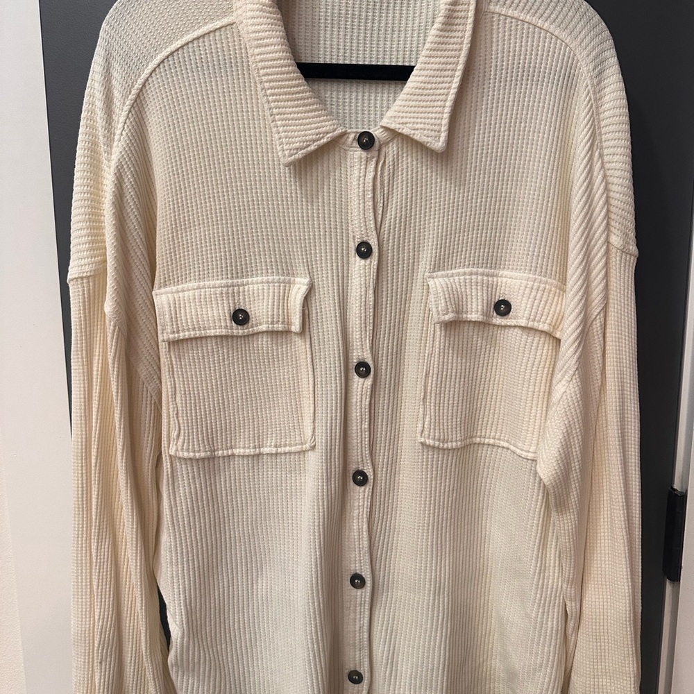 Double Zero Cream Button Down Shirt - image 1